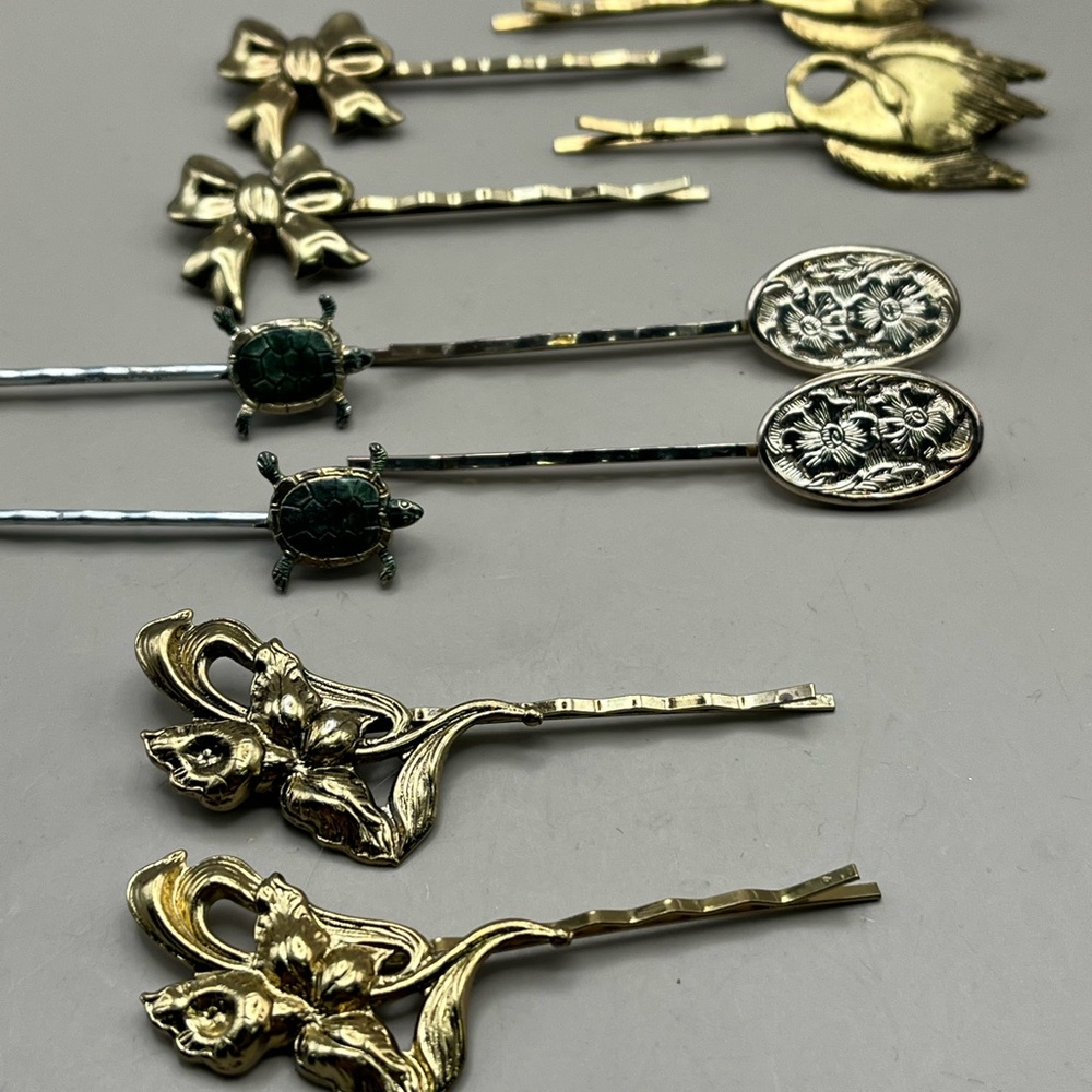 Holiday Sparkle Bundle - 5 sets of Vintage Hair Barrettes -A Must Have
